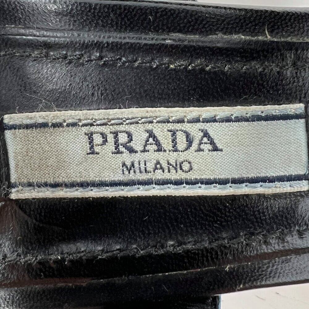 Prada‎ Resort 2016 Chain Heel Sandals Black Blue Yellow Size 37 - Picture 6 of 8